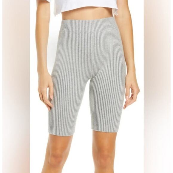 Lunya Cozy Cotton Silk Ribbed Bike Short Gray Size XL NWOT - Picture 1 of 8